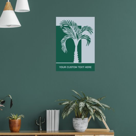 文字カスタムトロピカルパームツリー ポスター (リビング1)