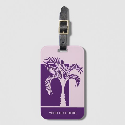文字カスタムトロピカルパームツリー ラゲッジタグ (正面縦)