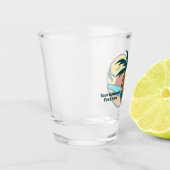文字カスタムトロピカルビーチサンセット ショットグラス (左)
