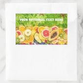 文字カスタムトロピカルフルーツ 長方形シール (バッグ)