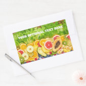 文字カスタムトロピカルフルーツ 長方形シール (封筒)