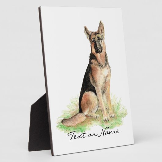 文字カスタムドイツの羊飼い犬ペット動物自然 フォトプラーク (側面)