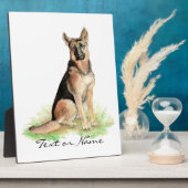 文字カスタムドイツの羊飼い犬ペット動物自然 フォトプラーク (側面)