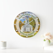 文字カスタムニューイングランド秋 ラージ壁時計 (ホーム)