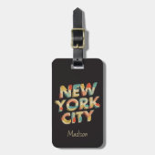 文字カスタムニューヨーク市の荷物タグ ラゲッジタグ (正面縦)