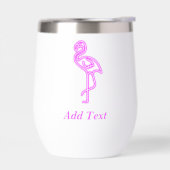 文字カスタムネオンピンクフラミンゴのビジネスロゴ (左面)