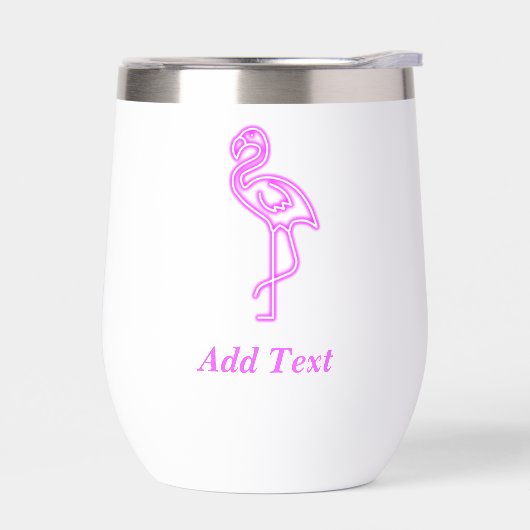 文字カスタムネオンピンクフラミンゴのビジネスロゴ (左面)