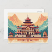 文字カスタムネパール ポストカード (正面/裏面)