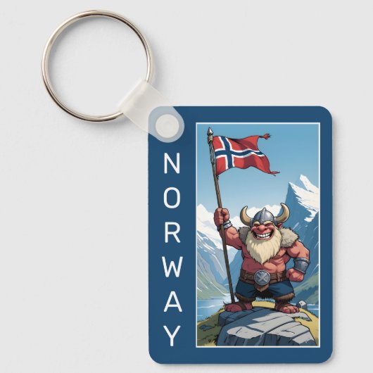 文字カスタムノルウェーのトロール キーホルダー (正面)