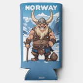 文字カスタムノルウェーのトロール スリム缶クーラー (裏面)