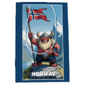 文字カスタムノルウェーのトロール ミディアムペーパーバッグ (正面)