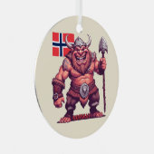 文字カスタムノルウェーのトロール メタルオーナメント (正面右)