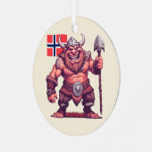 文字カスタムノルウェーのトロール メタルオーナメント (正面左)