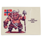 文字カスタムノルウェーのトロール ラージペーパーバッグ (正面)