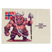 文字カスタムノルウェーのトロール ラージペーパーバッグ (裏面)