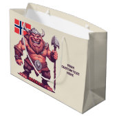 文字カスタムノルウェーのトロール ラージペーパーバッグ (裏面アングル)