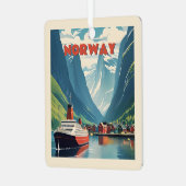 文字カスタムノルウェー メタルオーナメント (正面左)