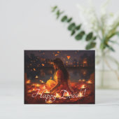 文字カスタム🤩ハッピーディワリ ポストカード (スタンド正面)