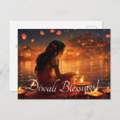 文字カスタム🤩ハッピーディワリ ポストカード (正面/裏面)