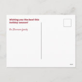 文字カスタムハッピーホリデイズスノーフレークスツリー シーズンポストカード (裏面)