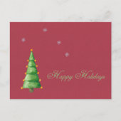文字カスタムハッピーホリデイズスノーフレークスツリー シーズンポストカード (正面)
