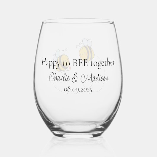 文字カスタムハッピーラブビーツ ステムなしワイングラス (裏面)