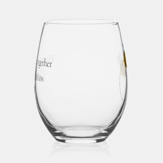 文字カスタムハッピーラブビーツ ステムなしワイングラス (右)