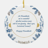 文字カスタムハヌカーフェスティバルオブライツキープサケ セラミックオーナメント (裏面)