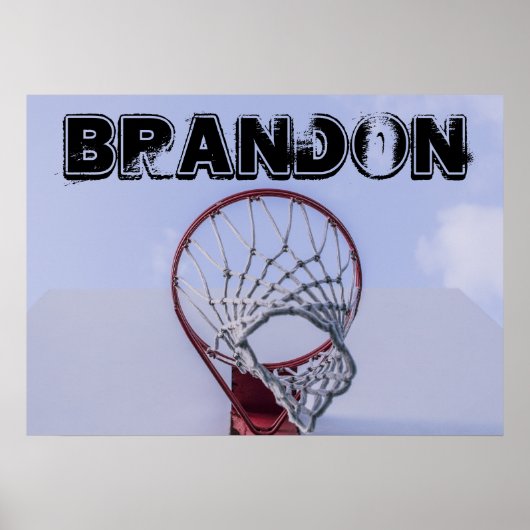 文字カスタムバスケットボール選手スポーツポスター ポスター (正面)