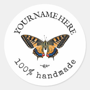 文字カスタムバタフライスクラップブック ラウンドシール