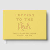文字カスタムバターイエローレターズトゥザブライド ゲストブック (正面)