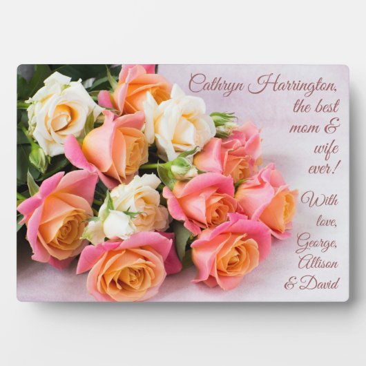 文字カスタムバラ斑 フォトプラーク (正面)