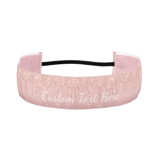 文字カスタムバラ金ゴールドグリッターアスレティックヘッドバンド アスレチックヘッドバンド (正面)