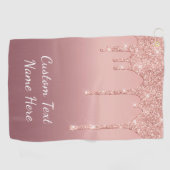 文字カスタムバラ金ゴールドグリッターゴルフタオル ゴルフタオル (横)