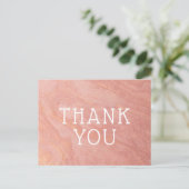 文字カスタムバラ金ゴールドピンクサンドストーンありがとう ポストカード (スタンド正面)
