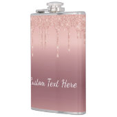 文字カスタムバラ金ゴールド赤面グリッタースパークルドリップ フラスク (左)