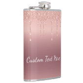 文字カスタムバラ金ゴールド赤面グリッタースパークルドリップ フラスク (右)