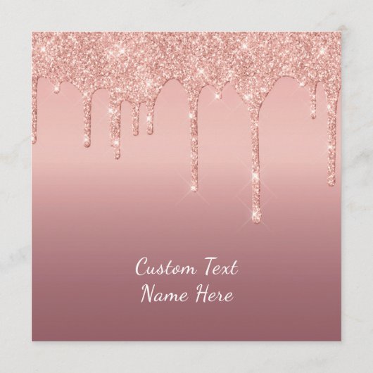 文字カスタムバラ金ゴールド赤面グリッタースパークルドリップ プログラム (裏面)