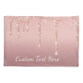 文字カスタムバラ金ゴールド赤面グリッターピローケース 枕カバー (裏面)