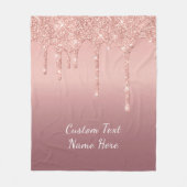 文字カスタムバラ金ゴールド赤面グリッターフリースブランケット フリースブランケット (正面)