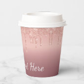 文字カスタムバラ金ゴールド赤面グリッター紙カップ 紙コップ (裏面)