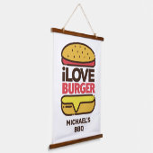 文字カスタムバーガーラバー 吊り下げ型タペストリー (傾斜あり)