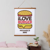 文字カスタムバーガーラバー 吊り下げ型タペストリー (寝室)