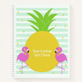 文字カスタムパイナップルフラミンゴ ノートブック