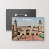 文字カスタムパキスタン 缶バッジ (正面/裏面)