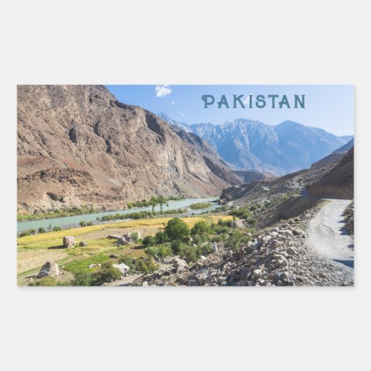 文字カスタムパキスタン 長方形シール (正面)