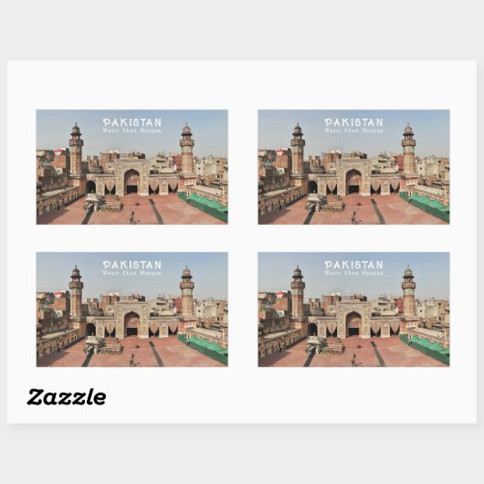 文字カスタムパキスタン 長方形シール (シート)