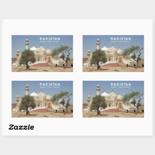 文字カスタムパキスタン 長方形シール (シート)