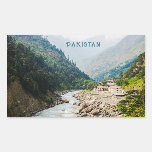 文字カスタムパキスタン 長方形シール (正面)