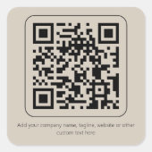 文字カスタムパステルクリーミーバニラQRコード製品 スクエアシール (正面)